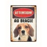 Plaque de garde métallique : Beagle
