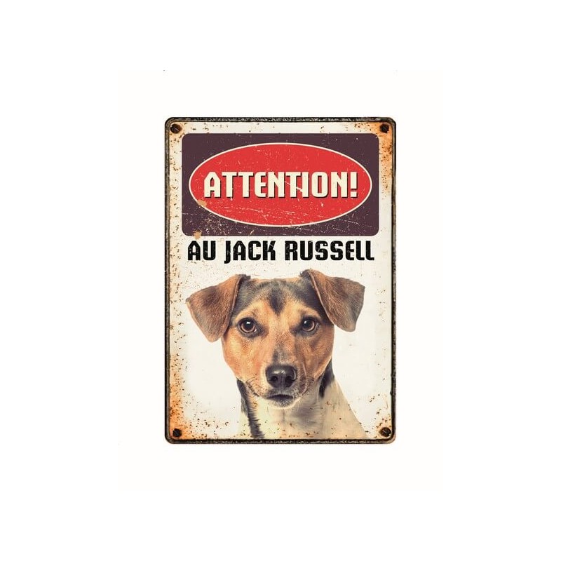 Plaque de garde métallique : Jack Russel