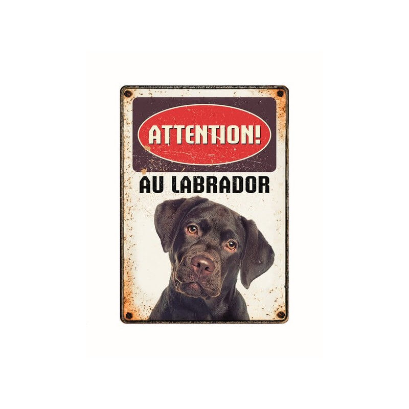 Plaque de garde métallique : Labrador