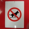 Plaque de garde métallique : Interdiction déjections canine