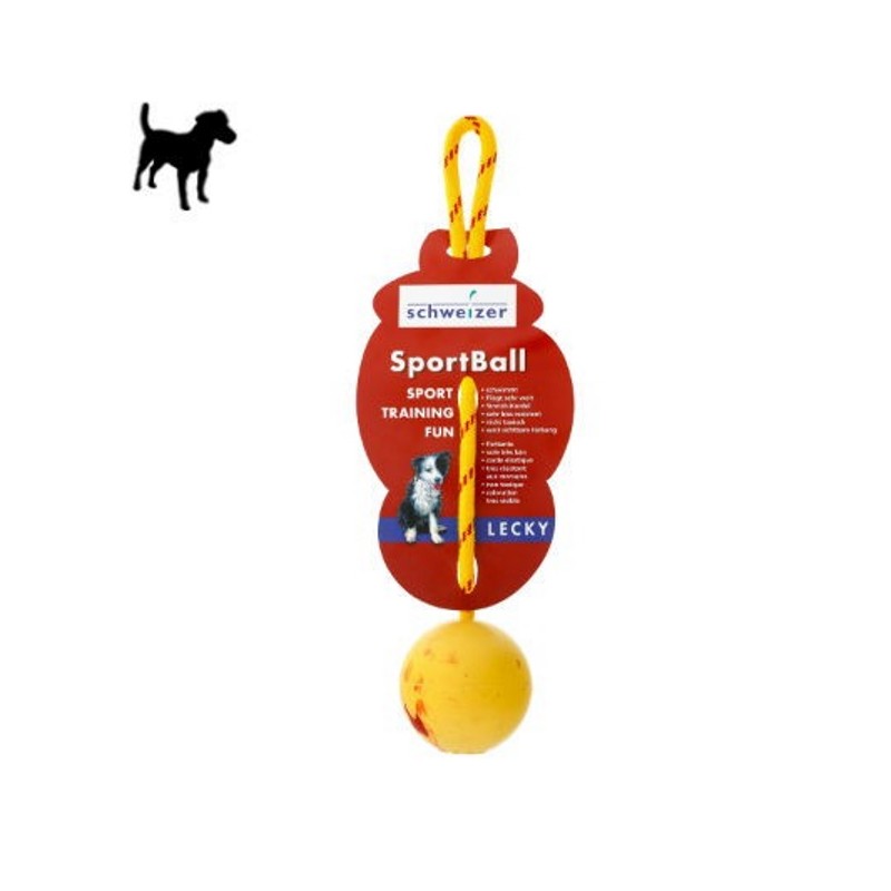 Balle de sport avec corde pour chien - Lecky