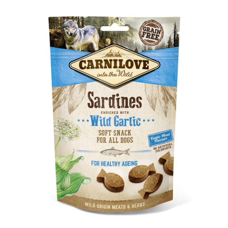 Friandises Snack Soft pour chien - Sardines à l'ail sauvage - Carnilove - 200 g