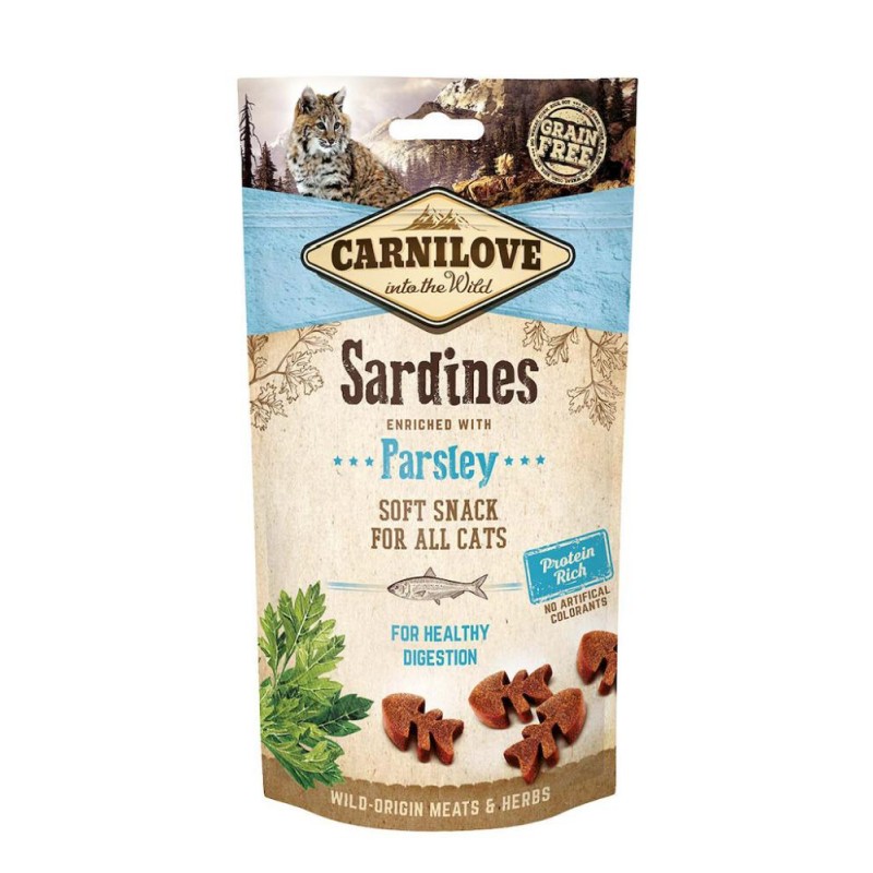 Friandises Crunchy Snack pour chat - Sardine au persil - Carnilove - 50 g