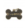 Médaille collection Bronx - Os avec inscription "Lady Boss"