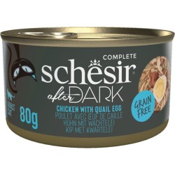 Chat adulte - Filet de poulet avec œuf de caille en bouillon - Schesir AfterDark - 80 g