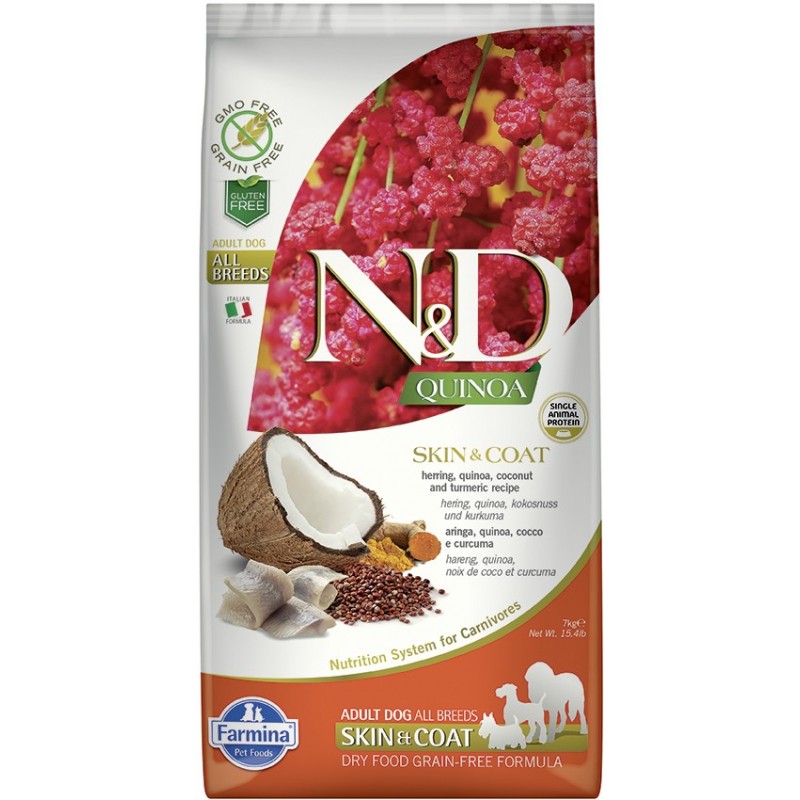 Chien Adulte Skin & Coat - Hareng et Noix de coco - N&D Quinoa