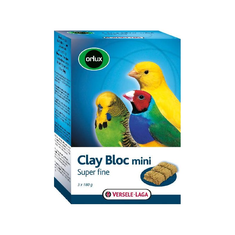 Clay Bloc : Bloc d'argile pour oiseaux d'ornement - 3 x 180 g