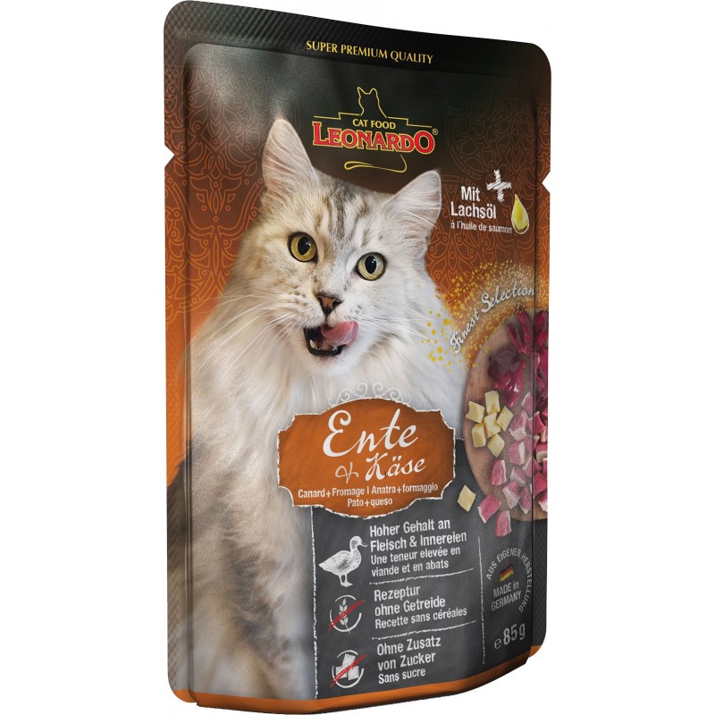 Chat Adulte - Canard et Fromage - LEONARDO Finest Selection - 85 g