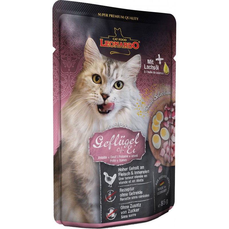 Chat Adulte - Volaille et Oeuf - LEONARDO Finest Selection - 85 g